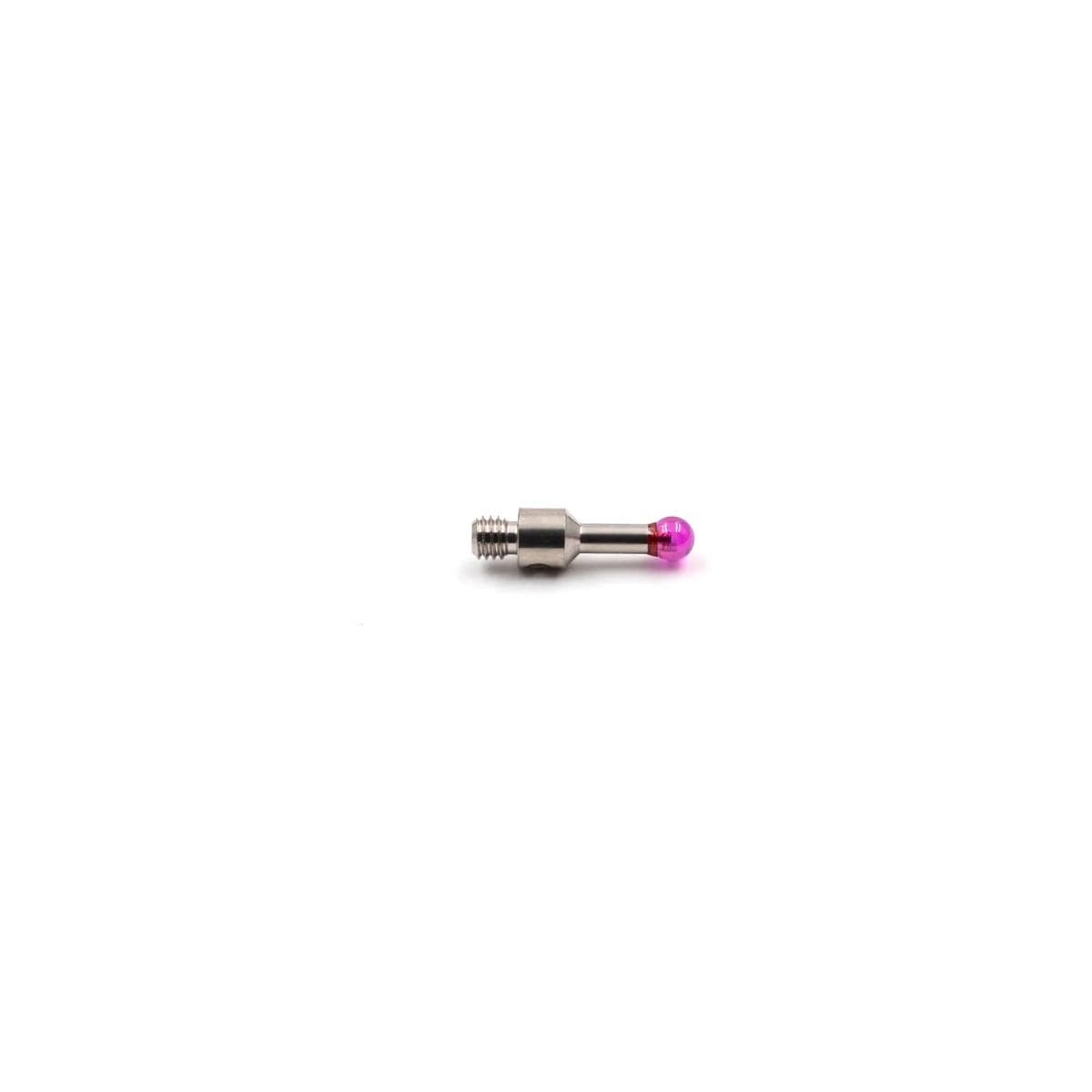 Hexagon M3 Ruby Stylus (R-3-SS-2-L10) – Ø3 mm Ball, 10 mm Length